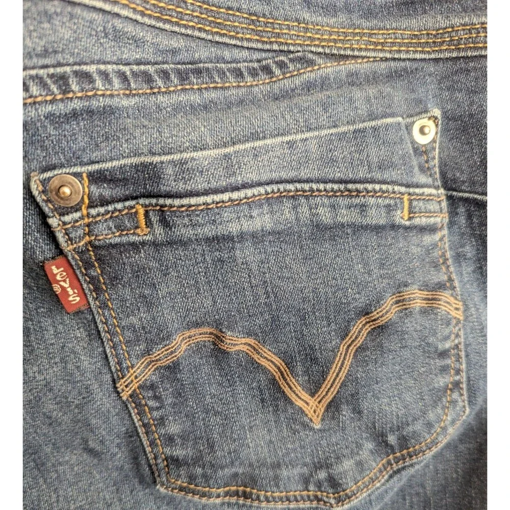 LEVI'S Womens FLATTERS & FLAUNTS Skinny Leg BLUE JEANS sz 24w Red Tab